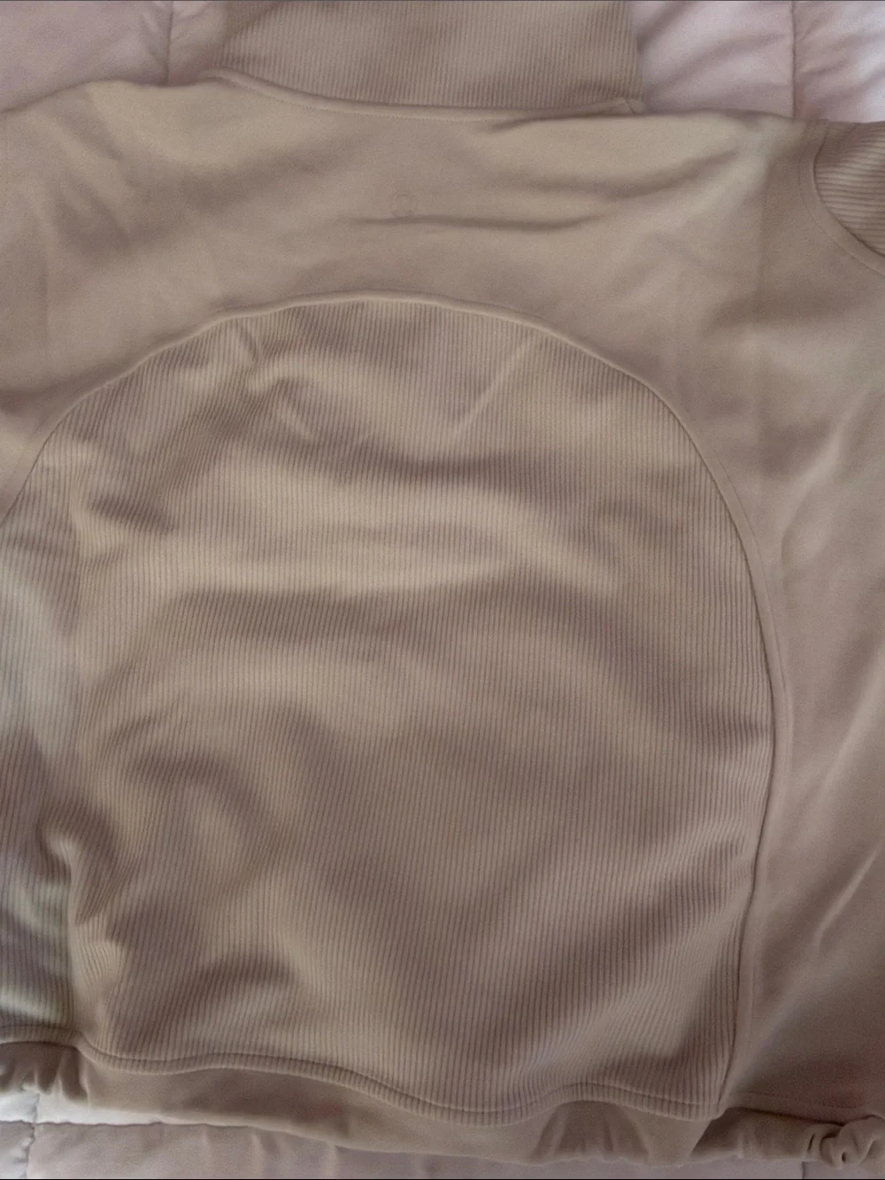 Lululemon Brushed Softstreme Ribbed Half Zip Bone NWT Size 6 - Picture 6 of 6